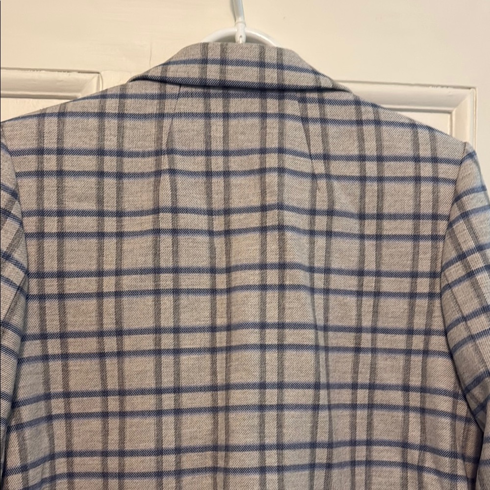 Theory Gray Plaid Women's Coat - Picture 6 of 6